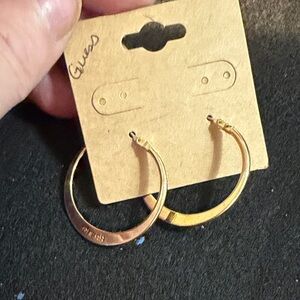 Guess Shiny Gold Hoop Earrings